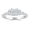 thumbnail image 2 of Spot Jewel 1.8 Ct VVS1/D Asscher Cut Lab Created Diamond Ring for Her - 14K White Gold Over Anniversary Ring for Her - Solitaire with Accent Engagement Ring - Simple Design Ring for Women's, 2 of 6