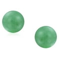 thumbnail image 2 of Bling Jewelry Womens Classic 6MM Green Aventurine Gemstone Drop Ball Earrings in Sterling Silver, 2 of 5