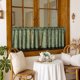 thumbnail image 2 of Bohemian short curtains with tassels, Bohemian linen translucent retro countryside Christmas curtains, (dark green 100 * 60cm), 2 of 5