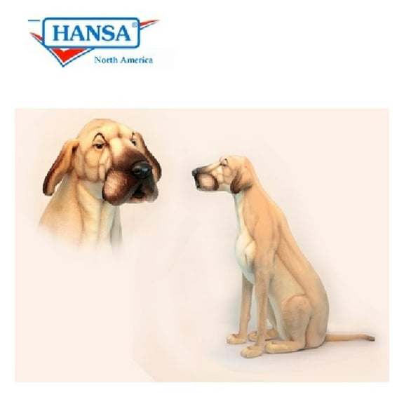 Handcrafted Cuddlers 35.75" Handcrafted Sitting Brown Great Dane Stuffed Animal