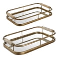 thumbnail image 2 of Uttermost Rosea Coastal Metal MDF and Rope Trays in Brushed Gold (Set of 2), 2 of 6
