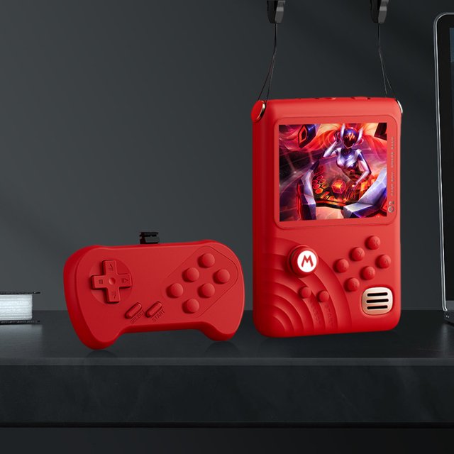 Consola de videojuegos portátil retro Wdftyju E2 Banco de energía con pantalla IPS de 3,5 pulgadas doble rojo