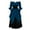 Blue, variant on Samickarr Gothic Skirt for Women Drawstring Off-The-Shoulder One-Shoulder Spliced Pleated Skirt Solid Color Ankle-Length Skirt