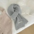 thumbnail image 5 of BWASD Winter Knit Scarf for Women Men Thicken Soft Warm Scarves Solid Color Cold Weathe Windproof Cable Fashion Colorful Long Shawl Couples Light Ashy, 5 of 5