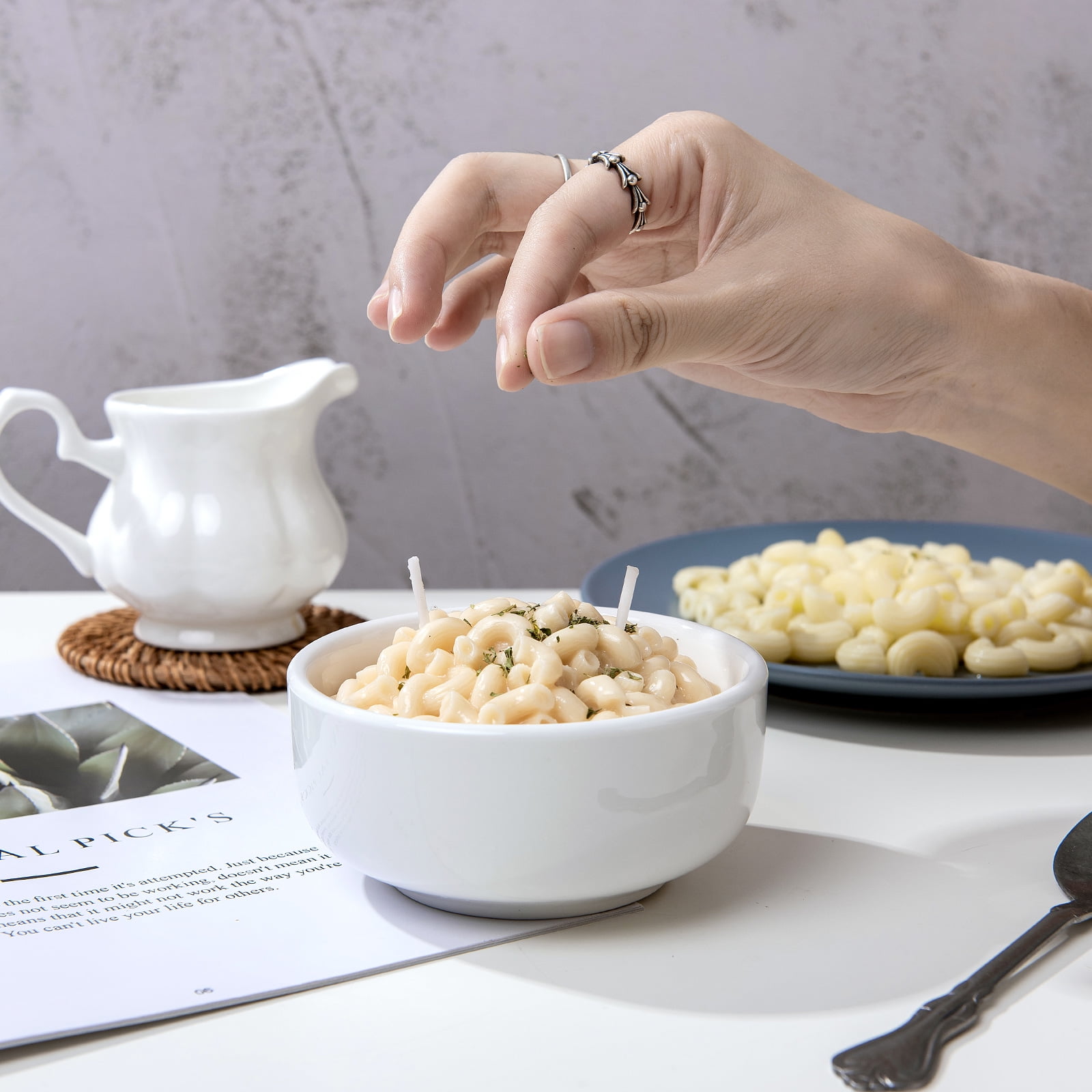 iLikePar Macaroni and Cheese Pasta Bowl Candle - Thumbnail 5
