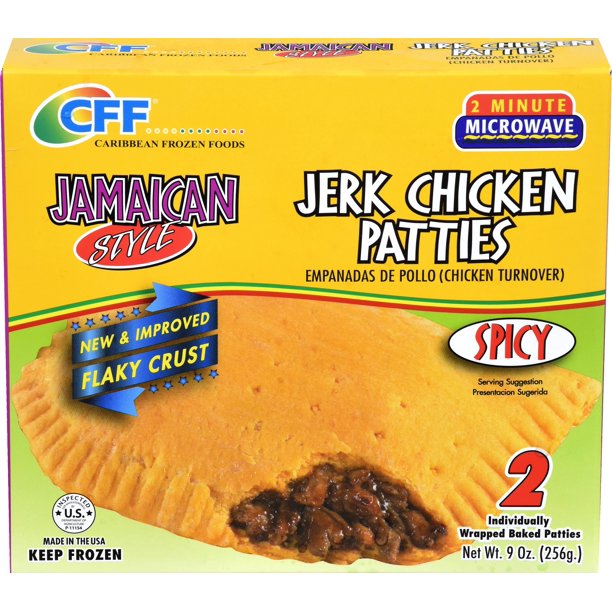 CFF Jamaican Style Jerk Chicken Patties Spicy, 2 Ct, 9 oz