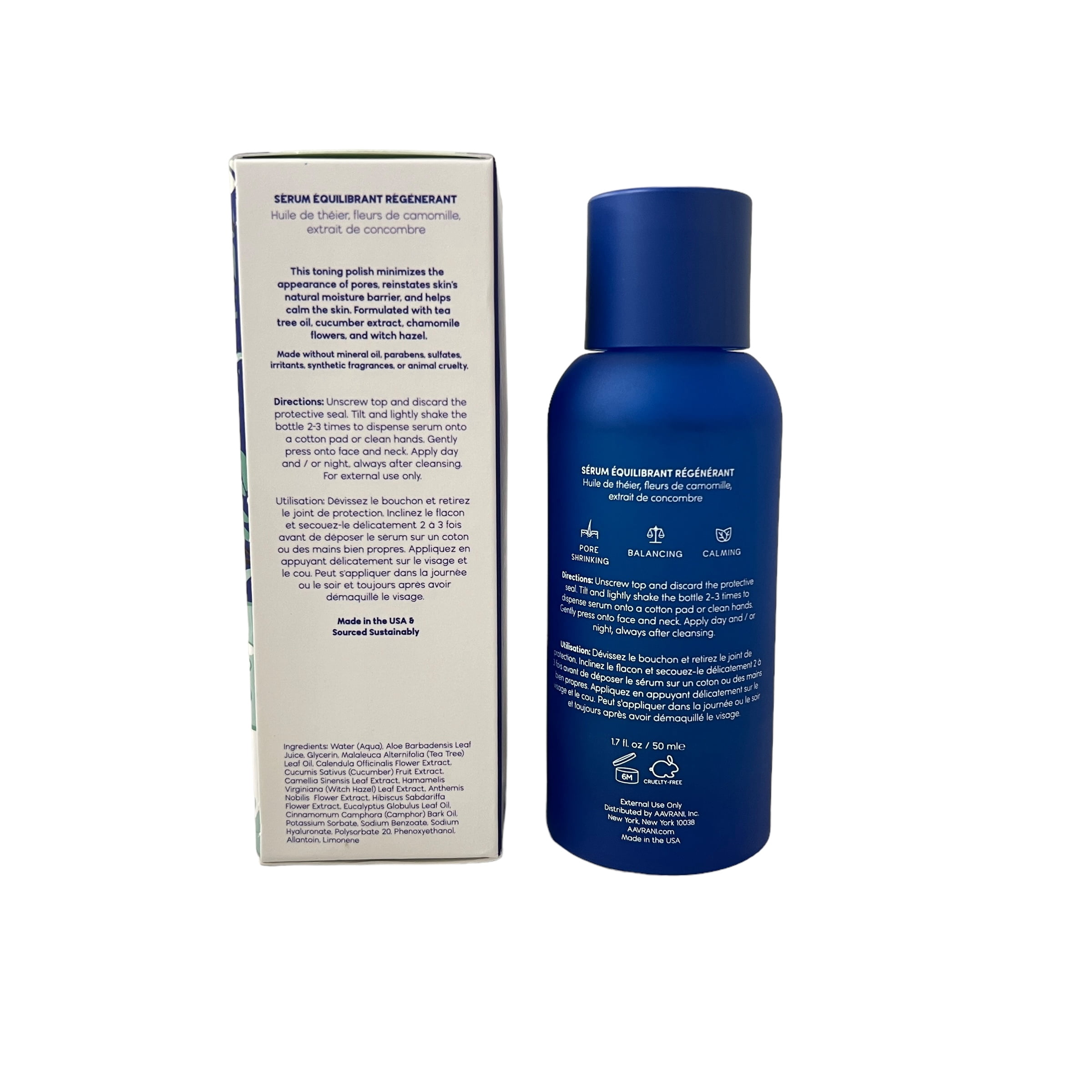 Aavrani Balance Restoring Serum 1.7 fl oz Cucumber Extract Tea Tree Oil Chamomile