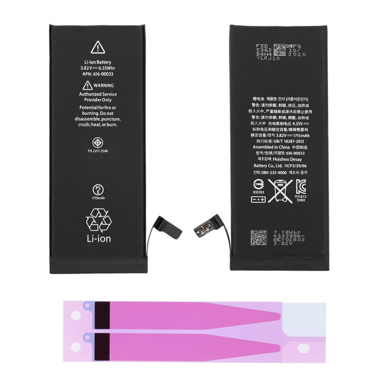 KIQ 1715 mAh Replacement Battery (STANDARD) for Apple iPhone 6S A1633 A1688  A1691 A1700 + Repair Tools + Adhesive Strips 