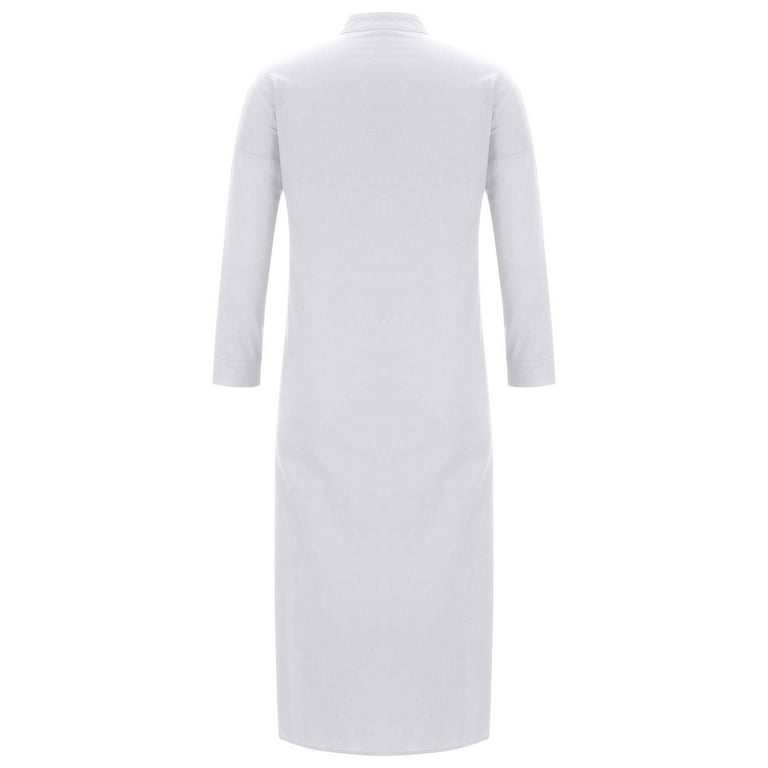 Cotton Linen Dress for Women Long Sleeve Button Jacket Dress Shirt Dresses Solid Casual Long Dress Elegant Maxi Dress