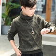 thumbnail image 6 of GYRATEDREAM Unisex Toddler Baby Thicken Turtleneck Sweater Pullover Kid Boys Girls Long Sleeve Warm Fleece Solid Color Knitted Tops Stretch Shirt Clothes for 1-8 Years, 6 of 8