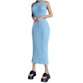 thumbnail image 1 of VISgogo Vestido de tubo de punto para mujer, Adultos Verano Sin mangas Color sólido Cuello redondo Una pieza VISgogo moda, 1 of 5
