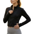 thumbnail image 2 of Women's Running Jacket Long Sleeve Zip Up Slim Sports Jacket UPF 50+ Lightweight Training Jacket Yoga Gym Fitness Tops with Thumb Hole Soft Lightweight Jacket Daily Travel Outfits, 2 of 8