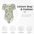 thumbnail image 4 of Kdxio Justaucorps à Manches Courtes Imprimé Lapin Vert pour Femmes Col Rond Modal Doux Confortable Ajusté Aguichant Haut-Moyen, 4 of 7