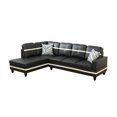 thumbnail image 3 of Hommoo Modern Semi PU Synthetic Leather 2-Piece Couch Living Room Sofa Set Sectional Couches and Sofas, L-Shaped Sectional Couch Sofa, Black(No Ottoman), 3 of 9