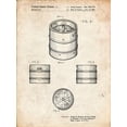 thumbnail image 2 of Borders, Cole 12x14 White Modern Wood Framed Museum Art Print Titled - PP193- Vintage Parchment Miller Beer Keg Patent Poster, 2 of 4