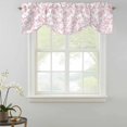 thumbnail image 2 of Tie Up Valances for Windows, Pink Flower Adjustable Valance Curtains Window Treatment for Living Room, Vintage Farmhouse Boho Leaf Spring Solid Rod Pocket Kitchen Curtains & Drapes 54x18 Inch, 2 of 9