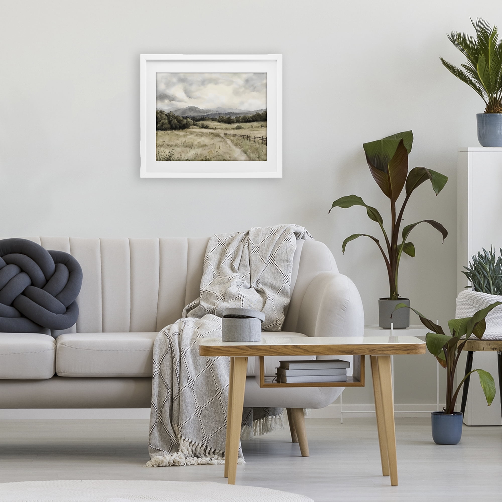 Stupell Industries Muted Trail Along Fence White Framed Print Under Glass, design by Riley B