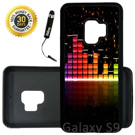 Custom Galaxy S9 Case (Glow Music Visualizer) Edge-to-Edge Rubber Black Cover Ultra Slim | Lightweight | Includes Stylus Pen by (Best Music Visualizer Windows)