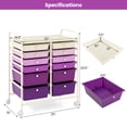 thumbnail image 3 of Gymax 12-Drawer Organizer Cart Rolling Storage Cart w/ 2 Sizes Plastic Drawers Purple, 3 of 10