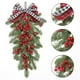thumbnail image 4 of Árbol colgante de Navidad con lazo de frutos rojos, 23,6 pulgadas, pino artificial, impermeable, resistente al sol, para repisa de chimenea, escalera, mesa de comedor, decoración, 4 of 6