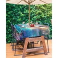 thumbnail image 3 of Boanket Outdoor Tablecloth with Umbrella Hole for Patio/Picnic/Party/Camping, Ocean Dolphins Waterproof Table Cloth Rectangle Table Cover Washable, Summer Coral Coconut Trees Tropical Fish (52"x 70"), 3 of 7