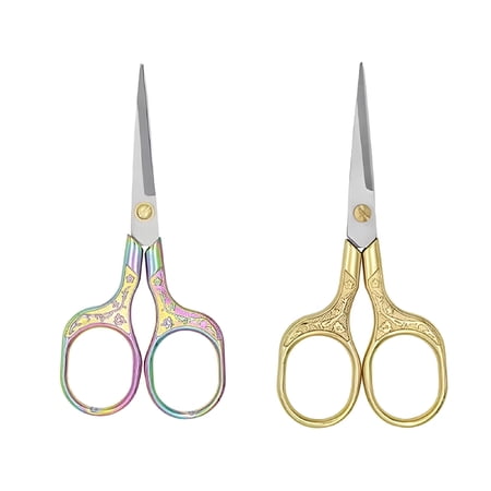 FACEGA 2pcs Small Vintage Precision Scissors,for Hair Trimming,Beard,Embroidery,Craft & Everyday Use