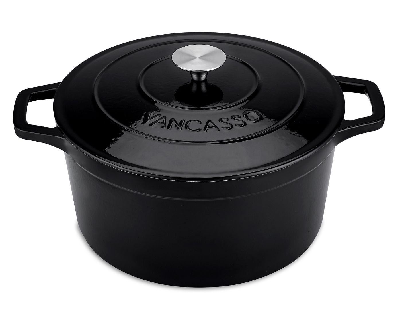 vancasso Enamel Dutch Oven NonStick,Cream Enamelled Large Capacity Round Deep Cast Iron Pan