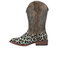 thumbnail image 3 of Roper Girls Glitter Leopard Square Toe Cowboy Mid Calf Boots, 3 of 5