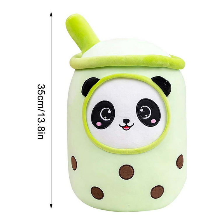 Fridja 13.8 inch Cute Stuffed Boba Plush Bubble Tea Plushie Pillow Milk Tea Cup Pillow Panda Plush, Soft Kawaii Hugging Plush Toys Gifts for Kids