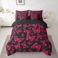 thumbnail image 2 of Homewish Dreamy Pink Butterfly Twin Bedding Sets 7-Piece for Kids, Cartoon Moth Animal Bedding Comforter Set, Modern Fashion Style Reversible Sheet Sets, Super Cozy Room Decor, 2 of 7