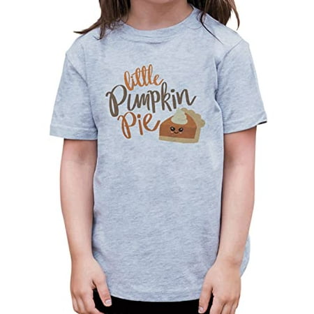 

7 ate 9 Apparel Kids Happy Thanksgiving Shirts - Little Pumpkin Pie - Grey Shirt 3T