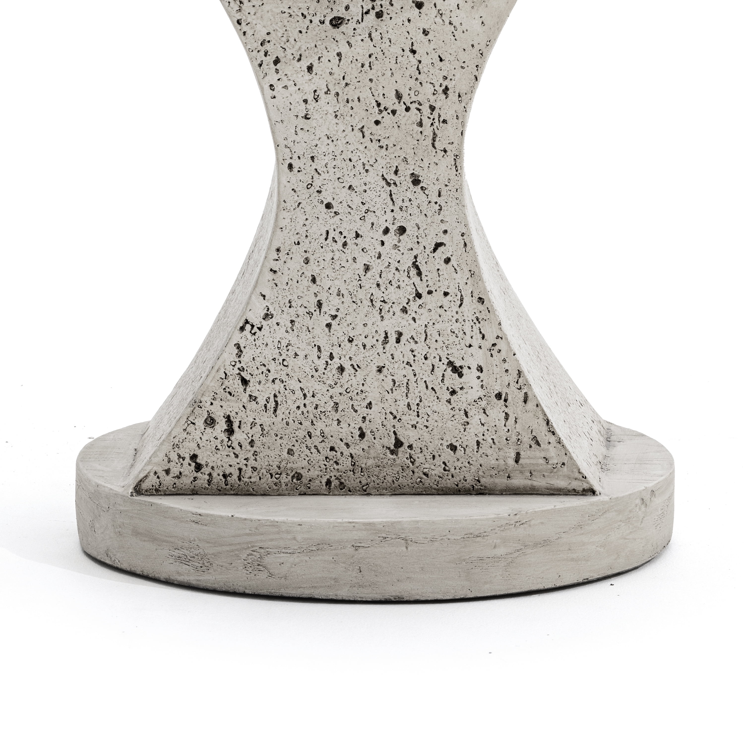 Hourglass MGO Side Table–Waterproof, Fireproof, Sturdy & Textured–No Assembly Required，Ivory Oak Travertine