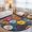 Red, Yellow, Blue, variant on Round Rugs 6Ft, Colorful Flowers Round Area Rug Washable Indoor Throw Carpet, Modern Oil Painting Soft Non Slip Circle Rug for Office Cabinet Home Decor Aesthetic