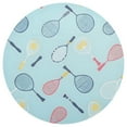 thumbnail image 3 of Ryvnso Tennis Racket Round Plate Mats Dining Table Placemat Set of 6 for Holiday Decoration, 3 of 7