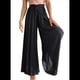 thumbnail image 2 of Pantalones Casuales para Mujer, con Cintura Elástica y Pierna , con Bolsillos. Negro S, 2 of 10