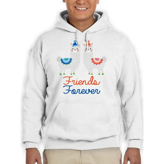 Friends Forever Llamas Hoodie Men -SPIdeals Designs, Male Large
