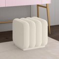 thumbnail image 4 of Contemporary Boucle Fabric Small Square Ottoman - Ivory, 4 of 7