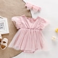thumbnail image 2 of Wxirdiow Baby Girl Outfits Newborn Baby Girl Cotton Bubble Romper Summer Clothes Vintage Ruffle Short Sleeve Bodysuits Outfit Pink Size,0-3 Months, 2 of 7
