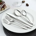 thumbnail image 3 of Bestdin Silverware Set, 60 Pieces Stainless Steel Flatware Set for 12, Include Fork Knife Spoon Set, Mirror Polished, Dishwasher Safe, Cutlery Set for Home Kitchen Restaurant, 3 of 8