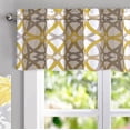 thumbnail image 2 of DriftAway Alexander Spiral Geo Trellis Pattern Window Curtain Valance Rod Pocket 52" x 14" Plus 2" Header, Yellow and Gray, 1 Pack, 2 of 6