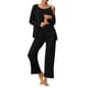 thumbnail image 2 of INSPIRAR CHIC Conjunto de Pijamas de 3 Piezas para Mujeres, Cardigan de Manga Larga, Cami y Pantalones, Talla XL, Negro, 2 of 6