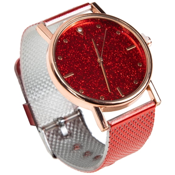 OATIPHO Stylish Red Female Quartz Watch with Lightweight Skin Friendly Silicone Band