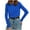 Blue Tops, variant on Htigea Plus Size Long Sleeve Shirts for Women Cotton Crewneck Pullover Tee Casual Loose Fit Everyday Tops Blue S