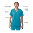 thumbnail image 3 of Adar Addition Scrubs For Men - Classic V-Neck Scrub Top - A6006 - Teal Blue - S, 3 of 7