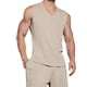 thumbnail image 2 of pstuiky Camisetas sin mangas para hombre, Traje deportivo y de ocio de manga corta con cuello redondo para hombre. Tops elegantes para mujer xxxl, 2 of 6
