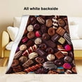 thumbnail image 3 of Food Theme Throw Blanket, Coffee Colored Chocolate Pattern Blanket Gifts for Women Men Adults Kids, Soft Lightweight Flannel Fabric, All-Season for Home Decor/Living Room/Outdoor (80"x60"), 3 of 6