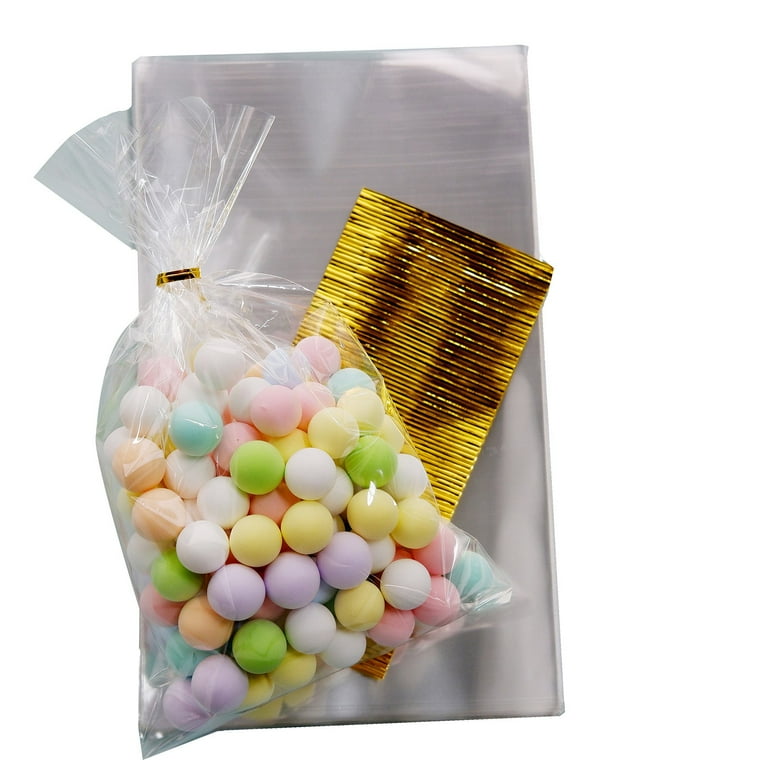 Clear Plastic Cellophane Bags Cookies Candy Gift Packaging w/ Twist Ties  Supply