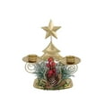 thumbnail image 2 of YgkuHd Christmas Golden Iron Double Candlestick Window Desktop Decoration Christmas Holiday Decoration, 2 of 6