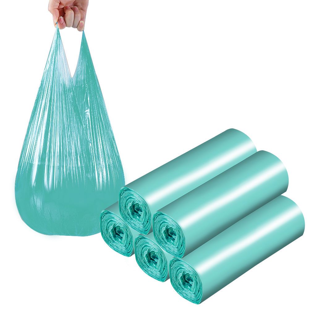 SWIHELP 4 Gallon Trash Bags 100 Count Small Kitchen Blue Handle Garbage
