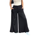 thumbnail image 2 of Women's High Waisted Wide Leg Pants Side Slit Flowy Palazzo Trousers Casual Yoga Yoga Pants, 2 of 6